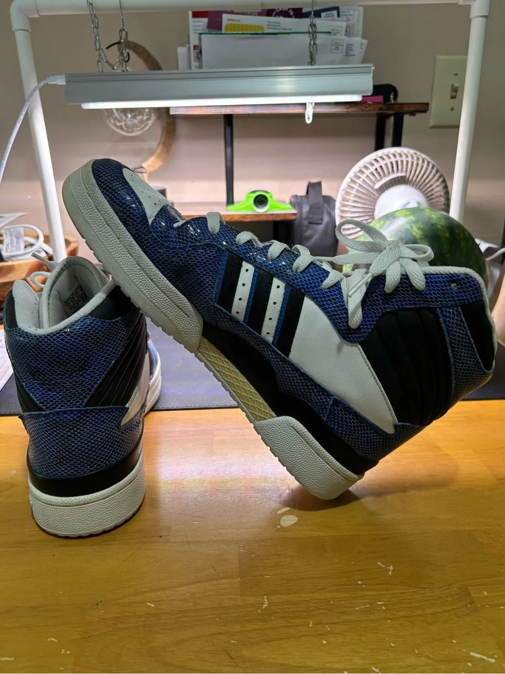 ADIDAS RUN-DMC FLEETWOOD HIGH TOP SNAKESKIN LEATHER SNEAKERS MENS.